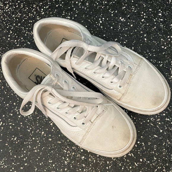 VANS | Old Skool Stacked Platform Sneakers in White - Picture 2 of 5